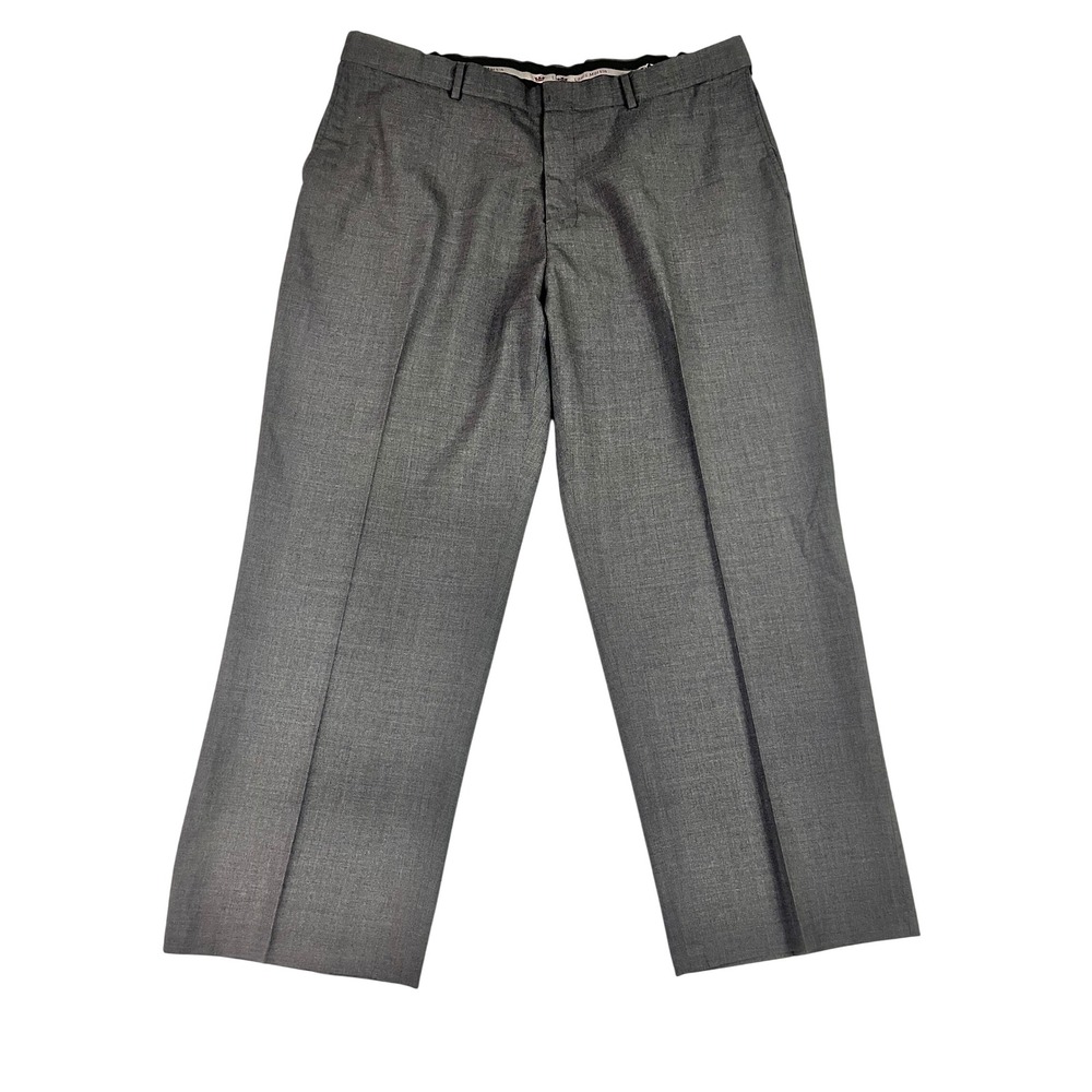 Louis‎ Martin Mens Grey Wool Blend Flat Front Dress Pants Slacks Size 41x30* VTG